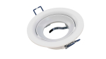 Ceiling lighting point fitting LUCA cast round adjustable matt white